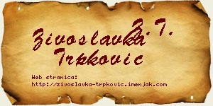 Živoslavka Trpković vizit kartica